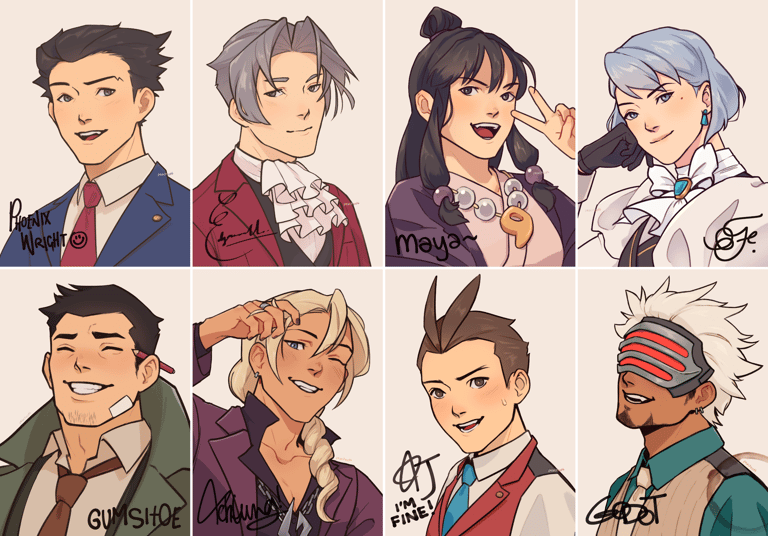 ace attorney autograph prints