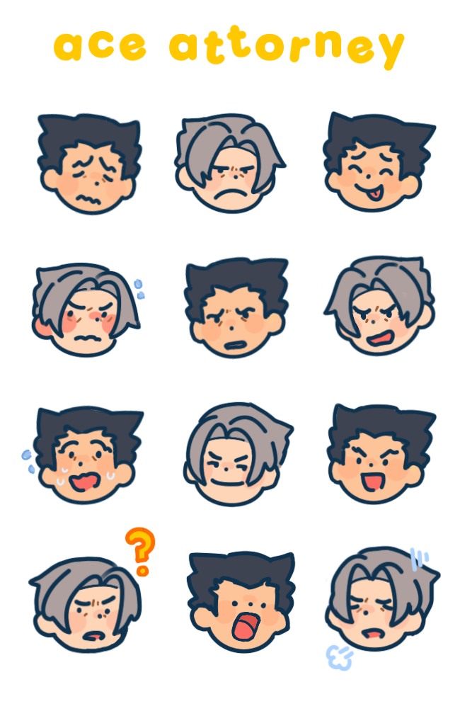 ace attorney mini stickersheet