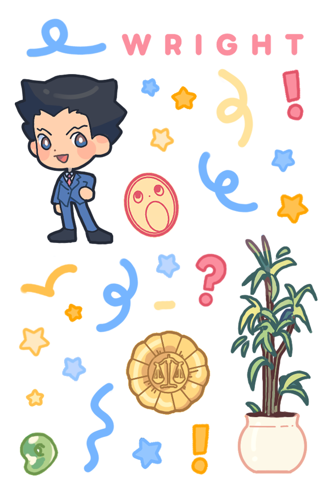 ace attorney photocards & stickers