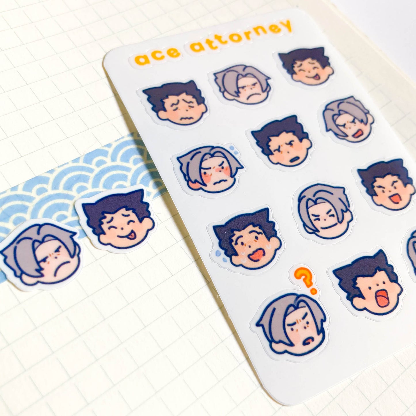 ace attorney mini stickersheet