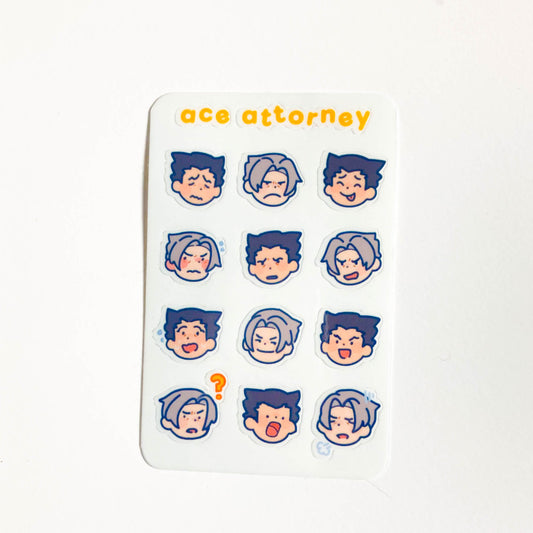 ace attorney mini stickersheet