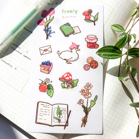 cottagecore stickersheet