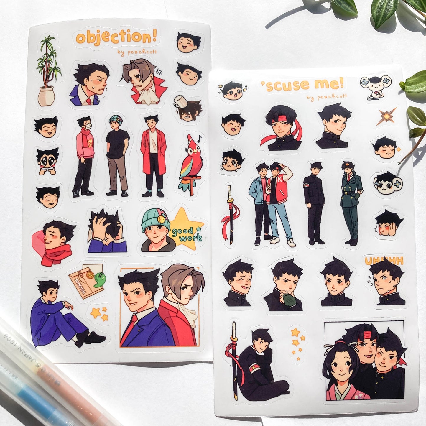 ace attorney stickersheet